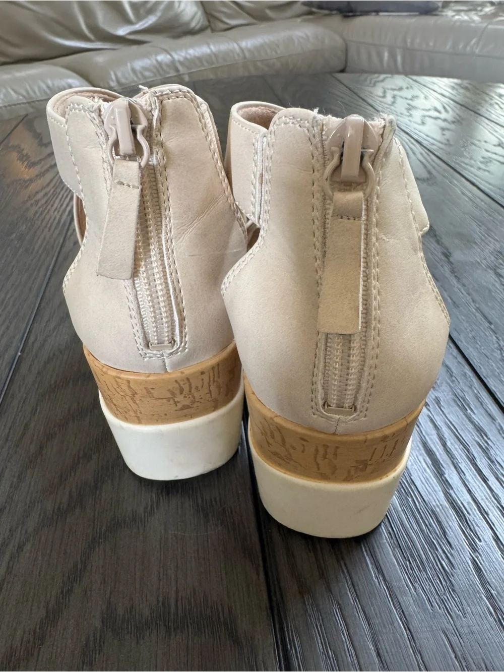 SOUL Naturalizer Cream Crisscross Wedge Sandals